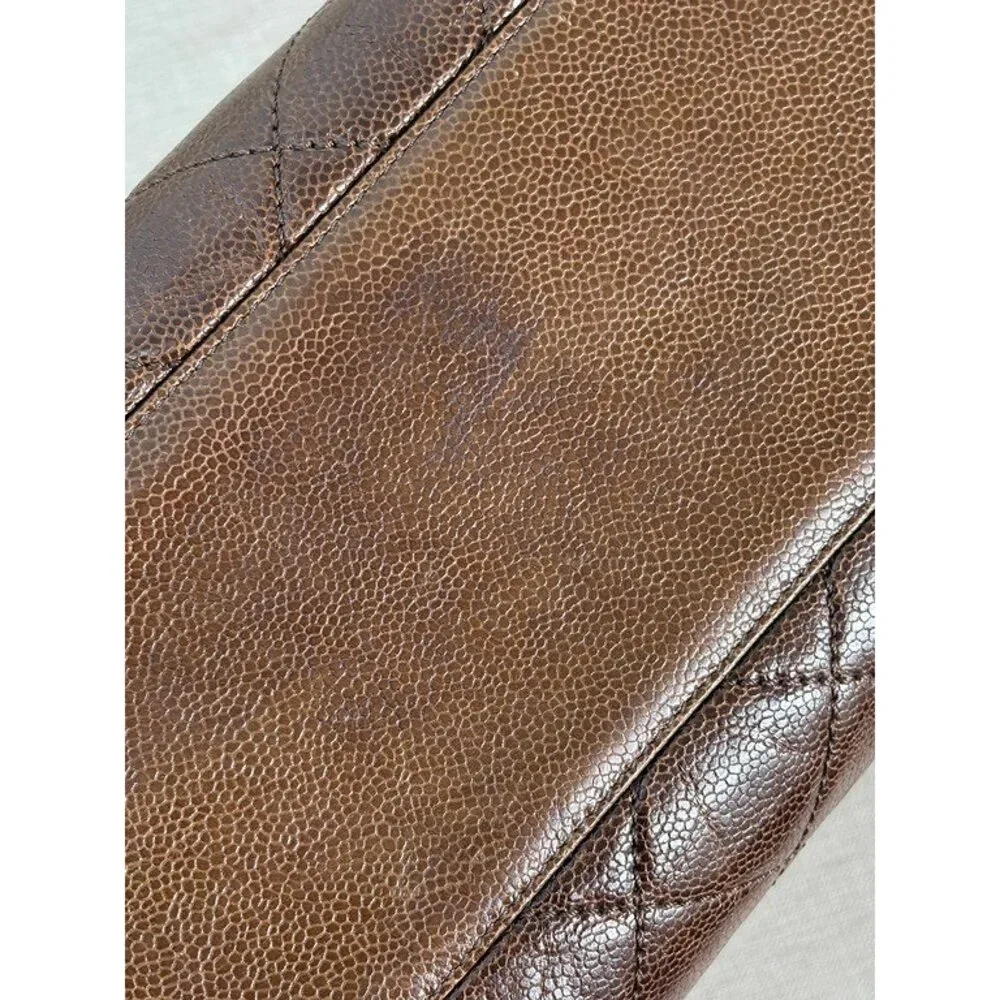 CHANEL Brown Caviar Coco Handle Large SHW - Picture 10 of 15